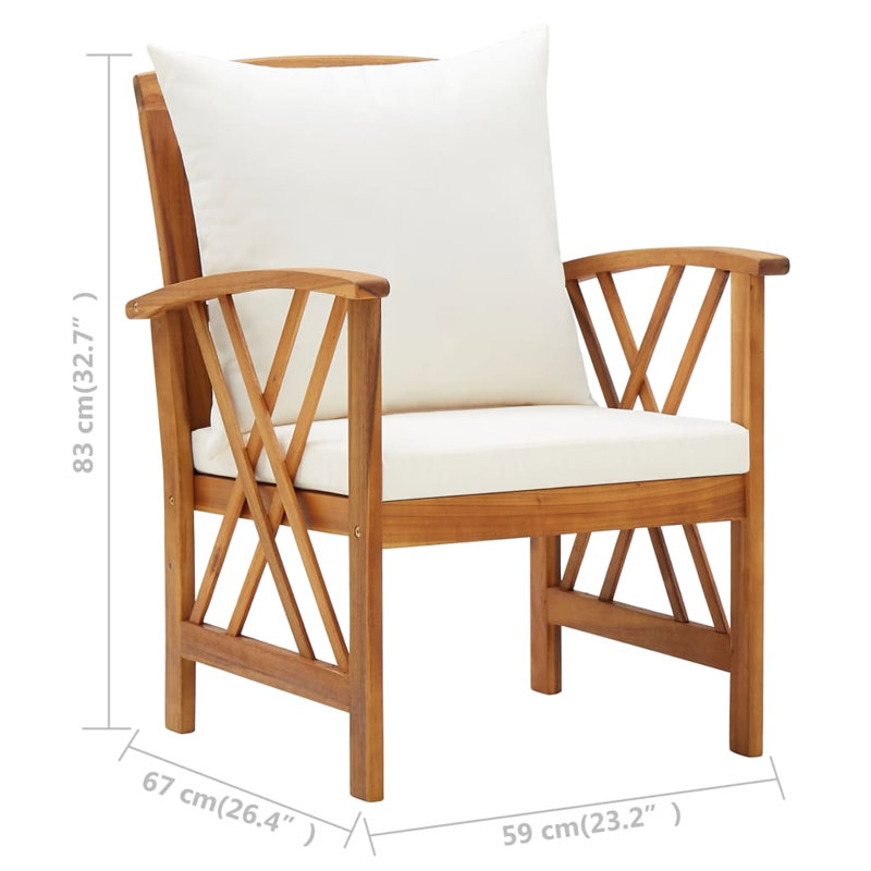 Chaise de patio Briken, Blanc