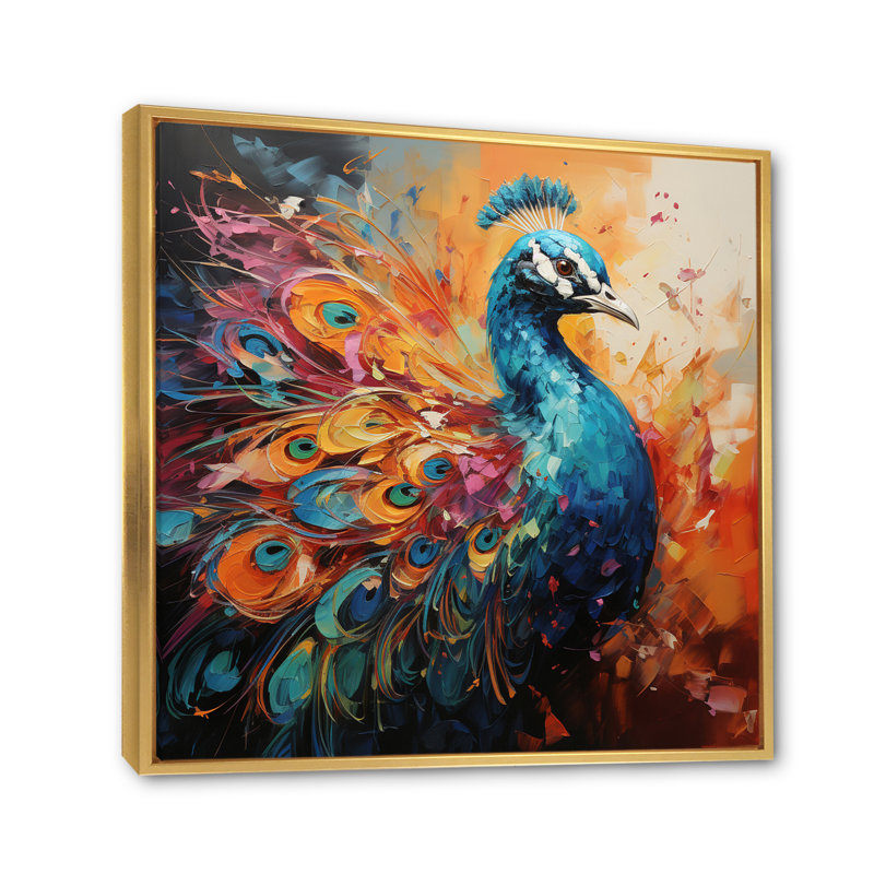 Keevon Peacock Expressionist Portrait I - reproduction, H 24 po x l 24 po x P 1 po, Cadre flottant doré
