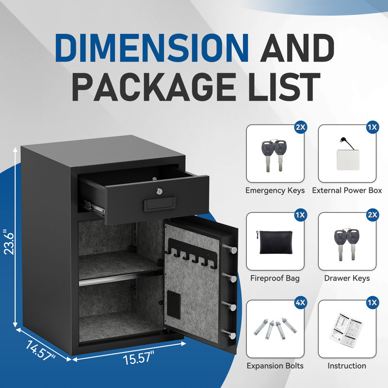 Heavy Duty Safe with Drawer & Organizer Shelves – Secure Storage for Home & Business (60 Model: 4.2 Cuft / 90 Model: 8.3 Cuft)