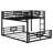 Twin Over Full Size Bunk Bed With Ladders, L Shaped Metal Bunk Bed Frame,Modern Metal Beds Frame