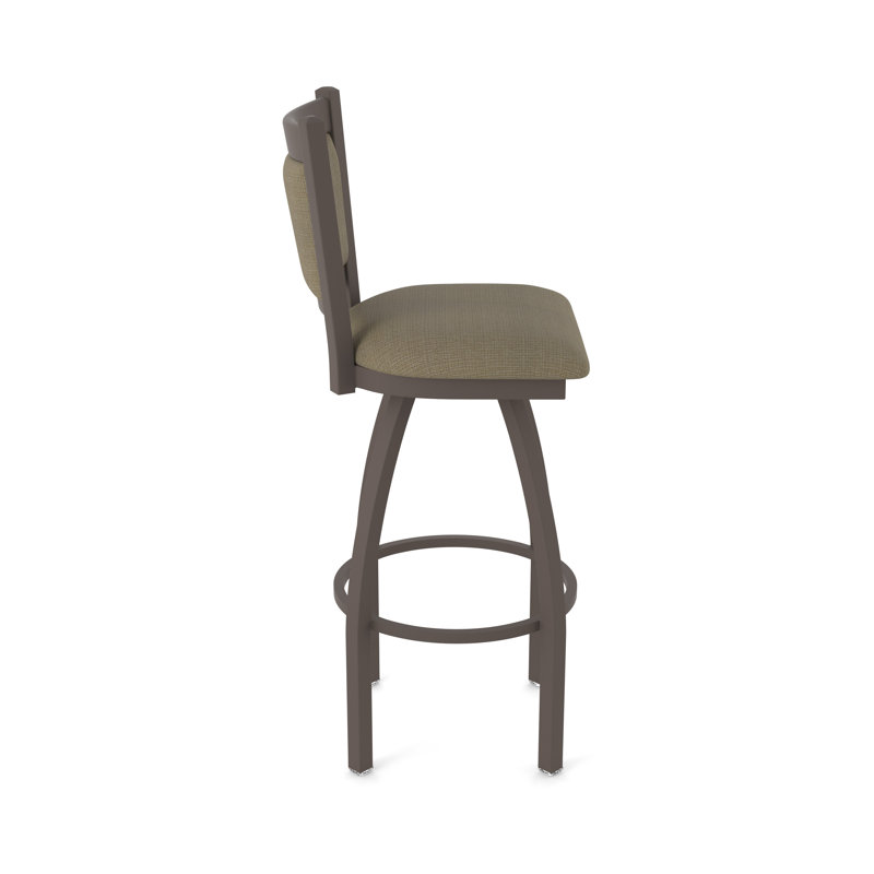Tabouret pivotant Hadleigh, Bronze, Tabouret de bar (siège d'une hauteur de 36 po), Tissu liège graphique