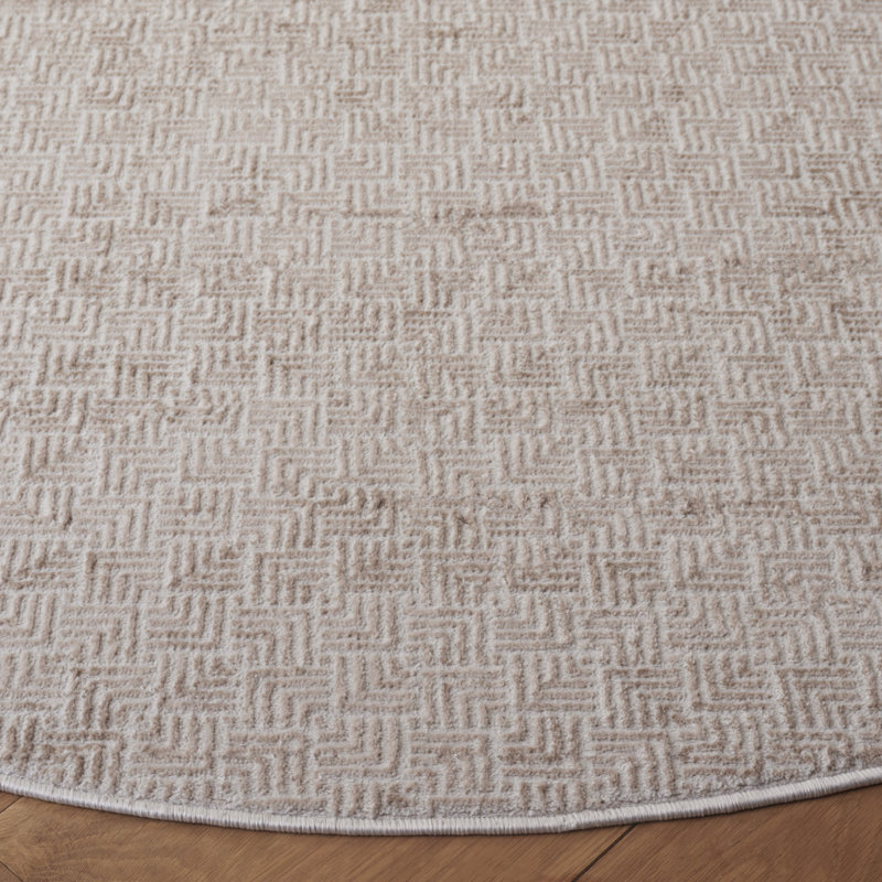 Huckson Performance Geometric Rug, Round 6'7"