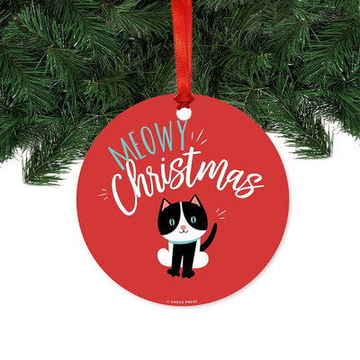 Ornement boule de noël meowy