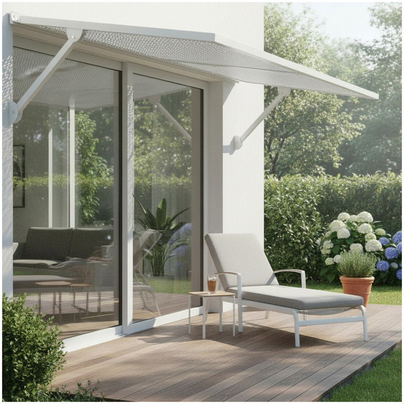 Haze Metal Awning 6.6 - White, 34.25" H x 1" W x 78" D