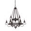 Lustre rustique noir à 9 lumières Noble