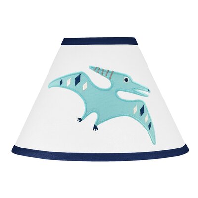 Mod Dinosaur 7"" H x 10"" W Brushed Microfiber Empire Lamp Shade ( Uno ) in White/Blue -  Sweet Jojo Designs, Lamp-ModDino-BU-GR