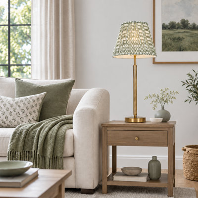 Lampe de table de style campagne moderne à 1 lumière avec plis en tissu Brissa H 27,6 po