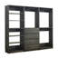 Système d'organisation modulaire autoportant Dee, 4 tiroirs, 5 tablettes, gris foncé