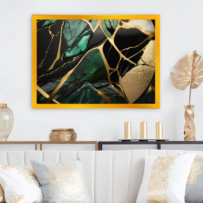 «Abstract Geode Green III», reproduction sur toile