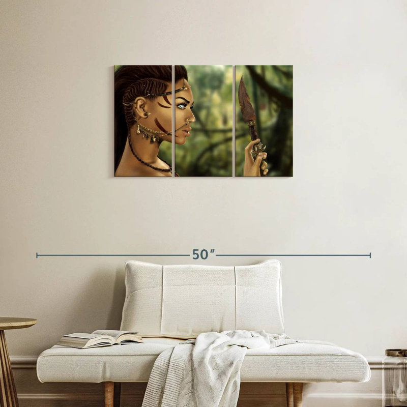 Leisha Femme Amérindienne, H 20 po x l 33 po
