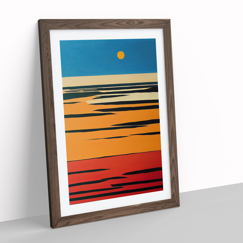 XV1022-4697X Timeless Sunset Abstract - Wall Art, 36cm H x 27cm W, Walnut Framed Paper, White