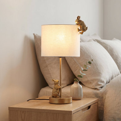 Lampe de table à deux lapins