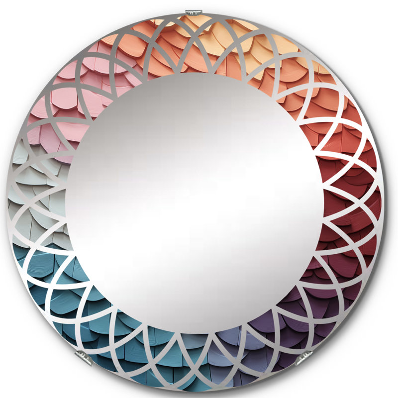 Mortemart - Miroir mural moderne rond, 24 po x 24 po