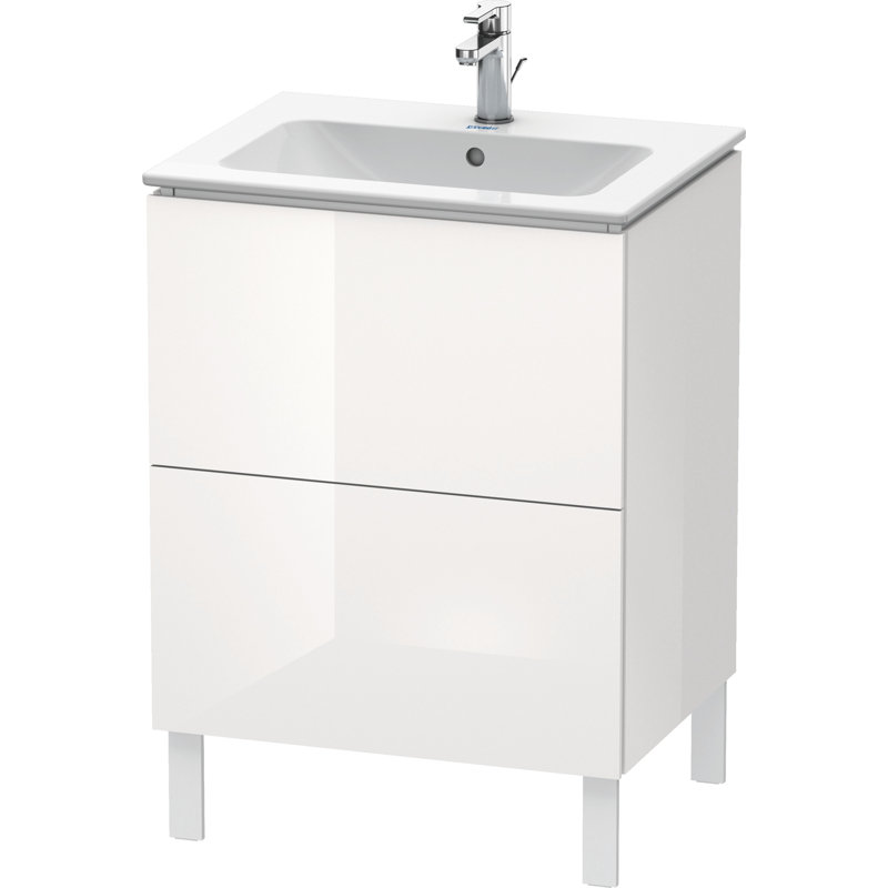 Base de meuble-lavabo de salle de bain simple 24,38 po seulement, Décor blanc
