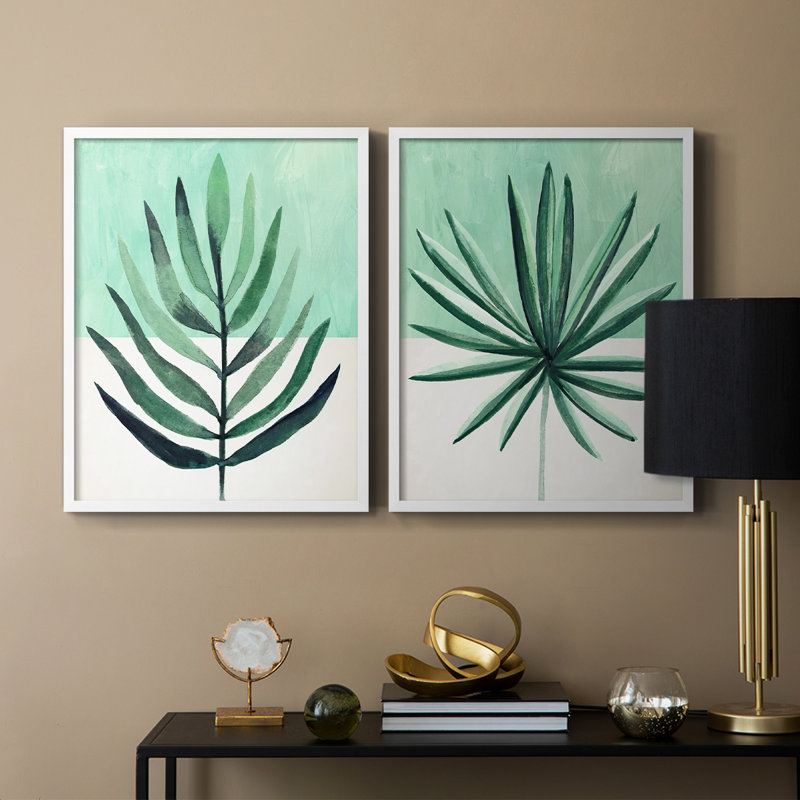 Verging Palm III - reproduction encadrée de qualité supérieure - prête à être accrochée - aucun clou requis - aucun clou requis