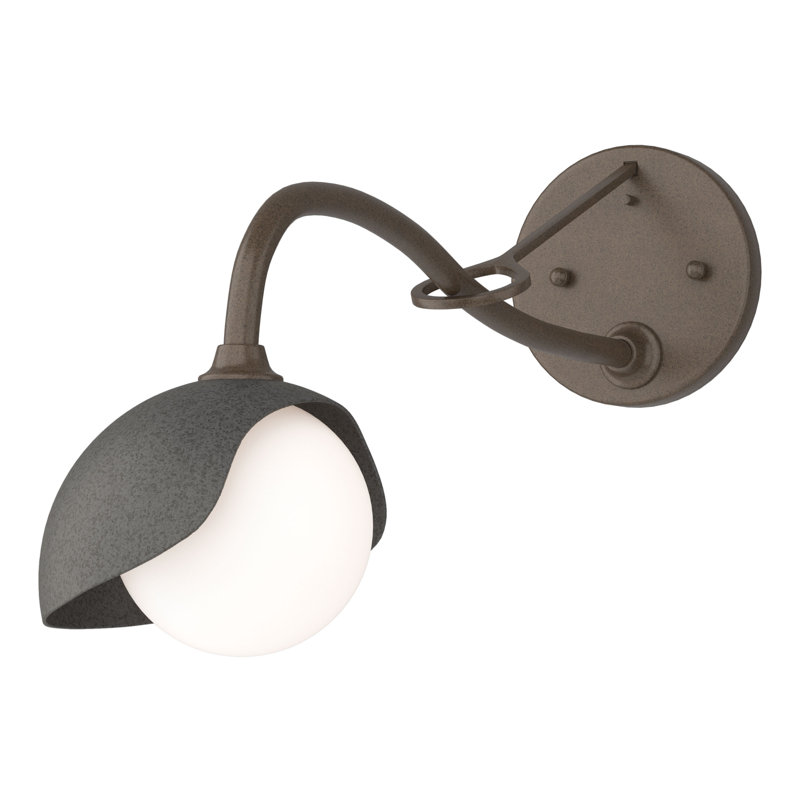 Brooklyn 1 - Light Hardwired Armed Sconce, Natural Iron, Bronze