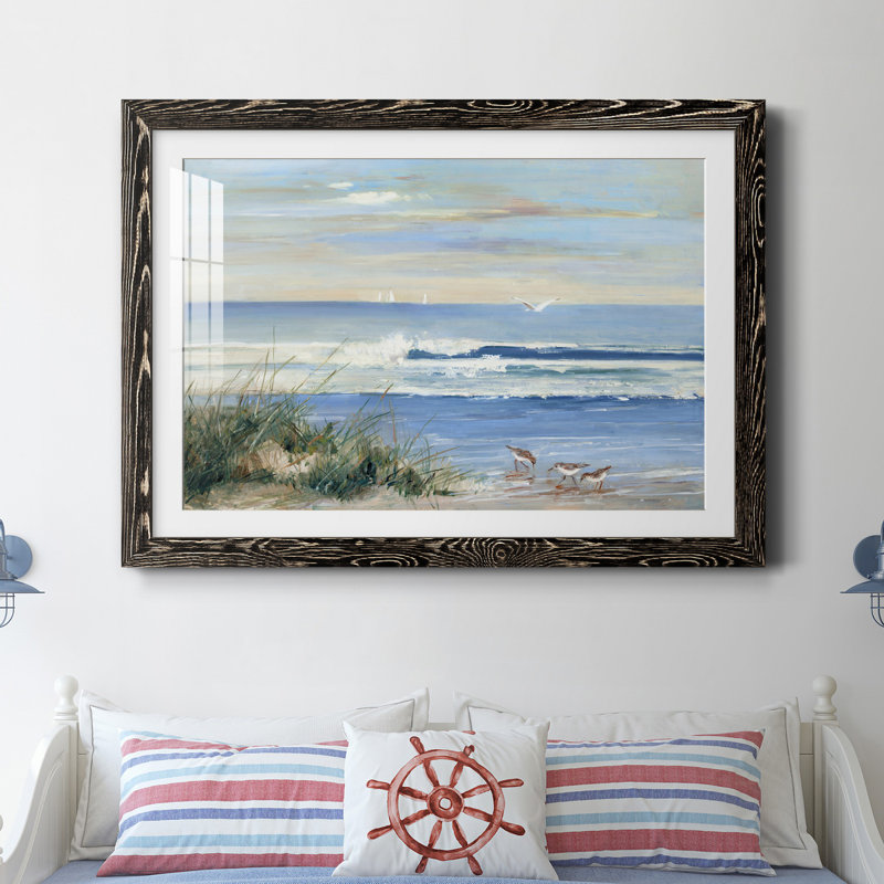 " Beach Combers " by J Paul, 17" H x 20" W, Black
