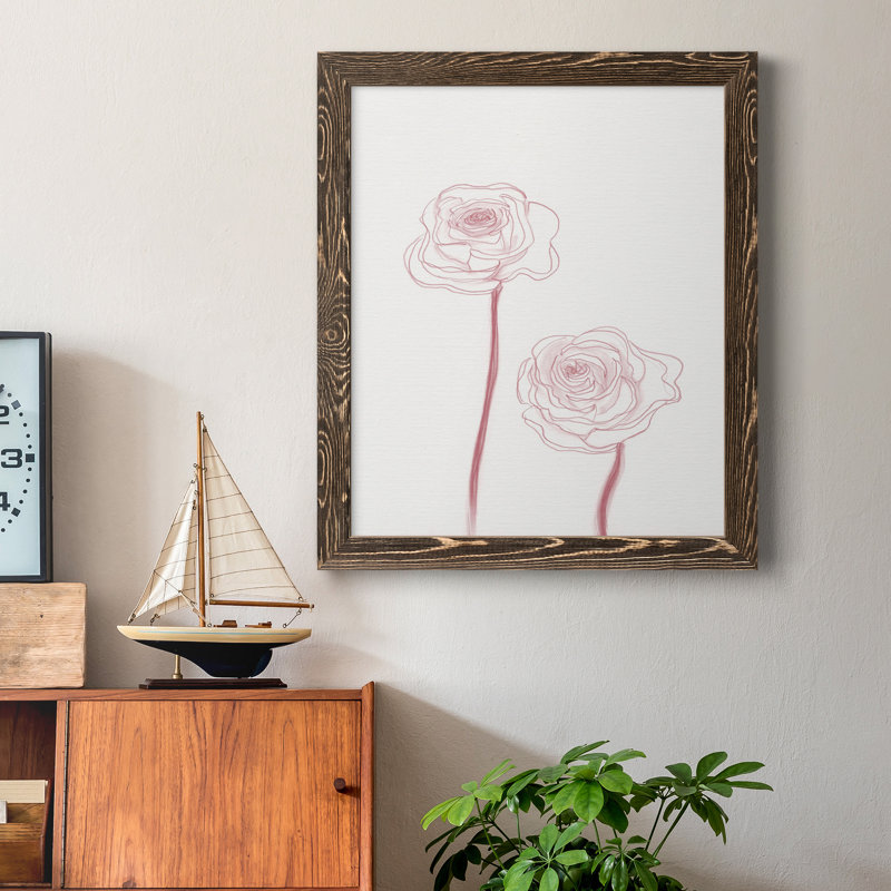 Peony Blooms III - reproduction de cadre photo sur papier, Papier noyer, H 20 po x l 17 po x P 1,5 po