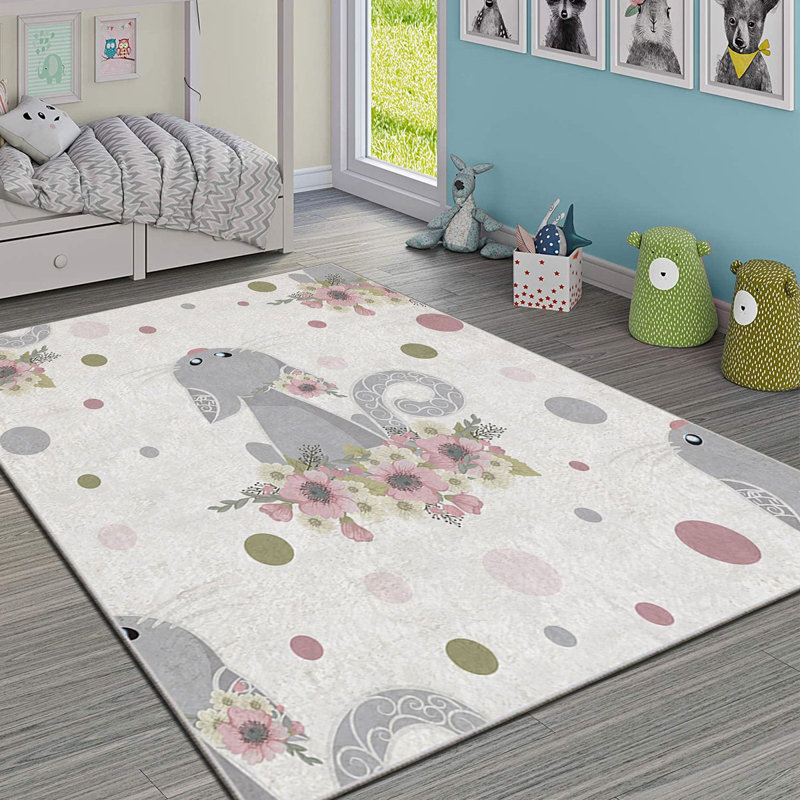 Luxurious Area Rug (4 ft x 6 ft), 100% Polyester, 740 g/m² | Non-Slip Felt Dot Underside, Laminated Sponge for Comfort | Antibacterial, Easy to Clean, Machine Washable at 86°F | Perfect for Living Room & Bedroom Décor
