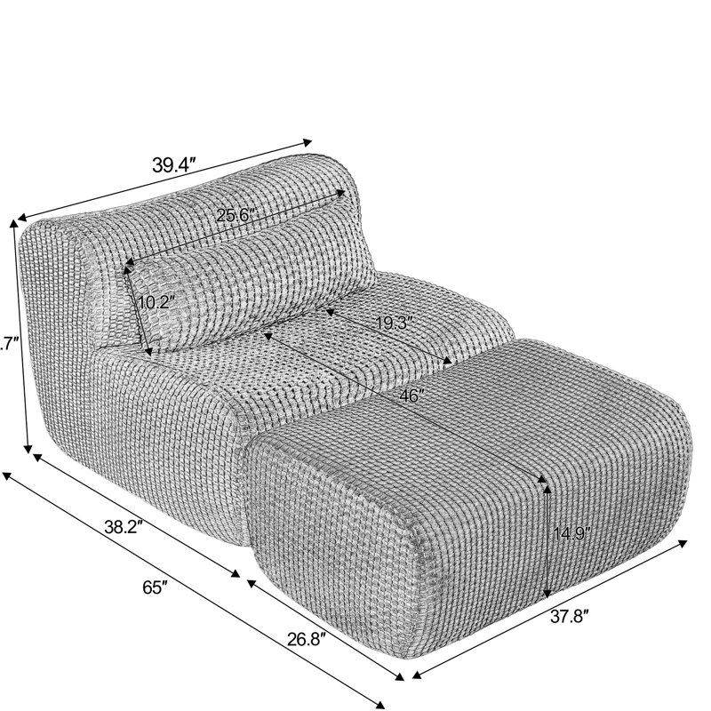 29.55 " Corduroy Loveseat
