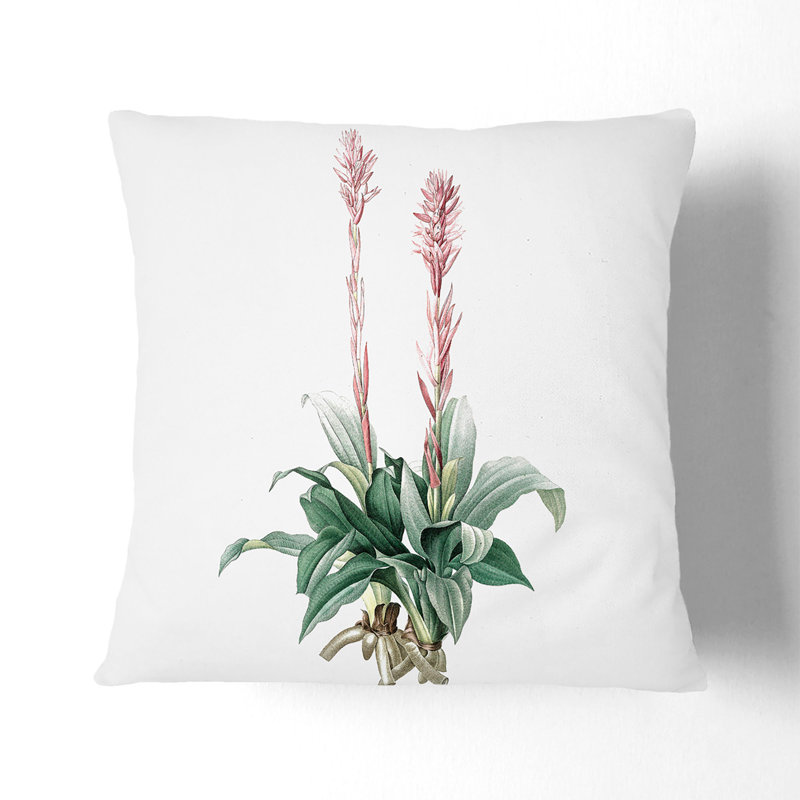 Floral Square Throw Cushion, 40cm H x 40cm W x 15cm D, Black
