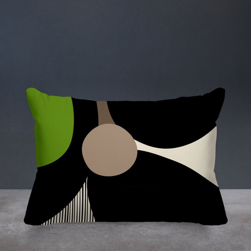 Coussin décoratif intérieur / extérieur en polyester filé Janie, Chartreuse, H 14 po x l 20 po
