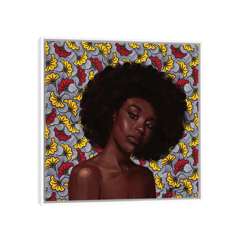 Wax Series VI par Adekunle Adeleke-reproduction d’art, H 26 po x l 26 po x P 1,5 po, Toile blanche encadrée, Pas de tapis