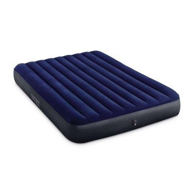 Intex: Dura-Beam: Downy Easy Comfort Airbed - Queen - Blue, 10" Inflatable Air Mattress, Hand Pump, 2 Inflatable Pillows, Fibre-Tech, 600lb Cap 64765E