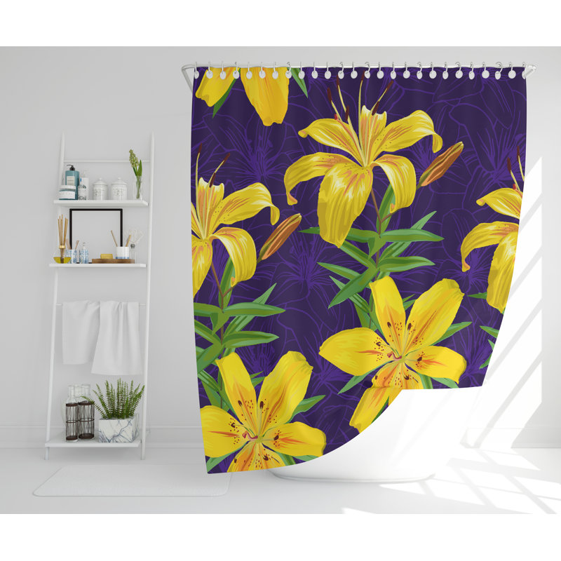 Lakisha Polyester Shower Curtain, 168cm H x 168cm W