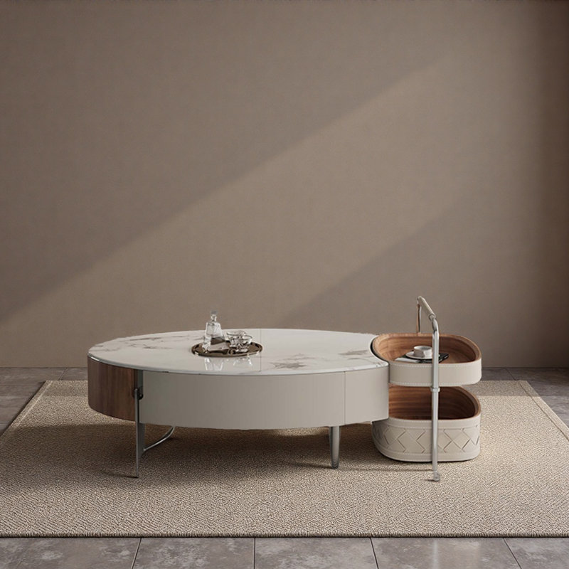Luxury Oval Rockboard Coffee Table Set