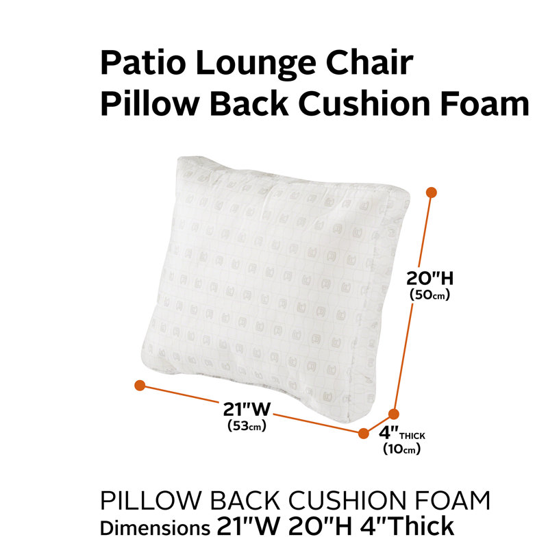 Mousse de coussin d'extérieur classique Classic, H 20 po x l 21 po x P 4 po