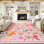 Grand tapis de salon Groner Tapis de chambre lavable antidérapant Tapis décoratif coloré rétro pour la maison