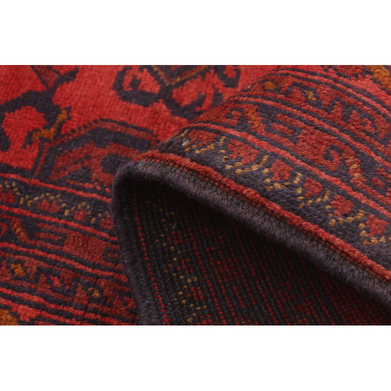 Tapis de la zone en laine rouge 5 pi 1 po x 6 pi 6 po à la main one-of-kind-noué la 2010s esari turque Allaina