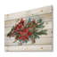 Poinsettia de Noël et cardinal rouge - impression traditionnelle sur bois de pin naturel-58678955
