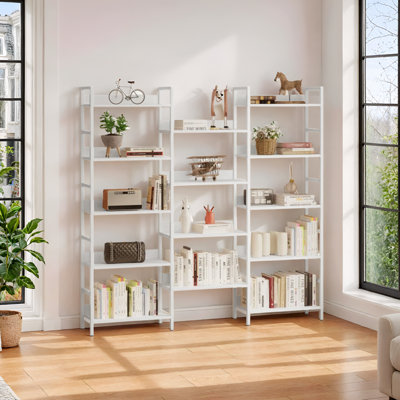 Bibliothèque Etagere à 5 niveaux avec chicanes et structure en métal pour le bureau à domicile