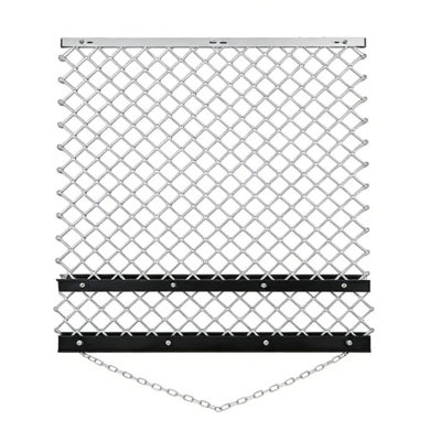 Heavy Duty Drag Chain Harrow for ATV/UTV/Tractor – Durable Steel Leveling Rake for Farm, Pasture, Seedbed Preparation, Gravel Driveways – Robust Agricultural Attachment, 5Ft x 4Ft + Black Iron Plate