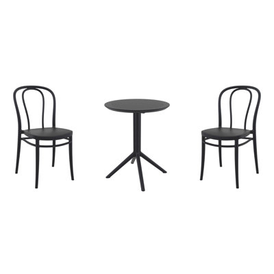 Ensemble bistro pour 2 personnes avec chaises empilables 24 po Farrah