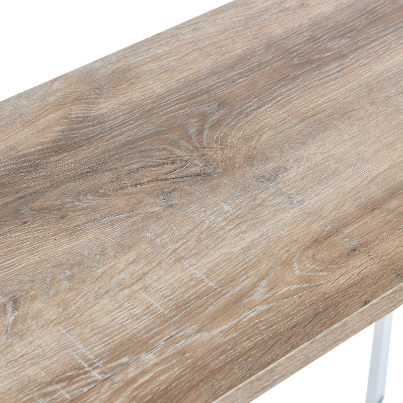 Coastal Oak & Iron Artisan Console Table, Coastal Oak/White