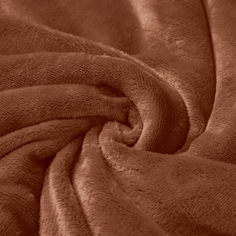 Sherpa Fleece Fur Thick Reversible Blanket Throw, 200cm x 150cm, Camel