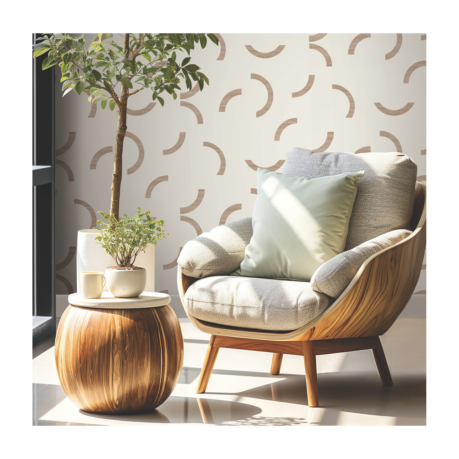 Grabiel Wallpaper, Clay