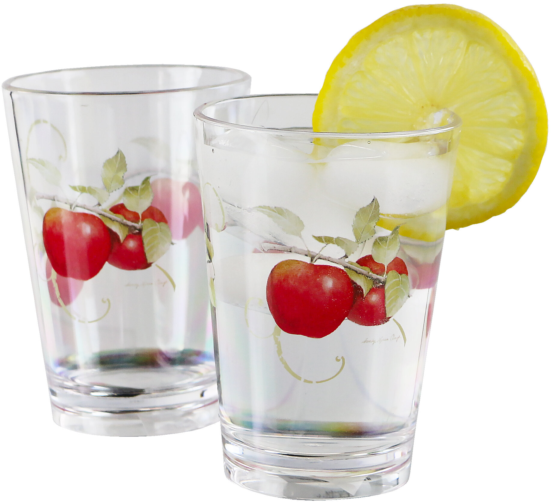 Acrylic Drinking Glasses by Decor Works Dishwasher Safe Tumbler Glassware Set of 6 Drinking Cups - 12 oz
