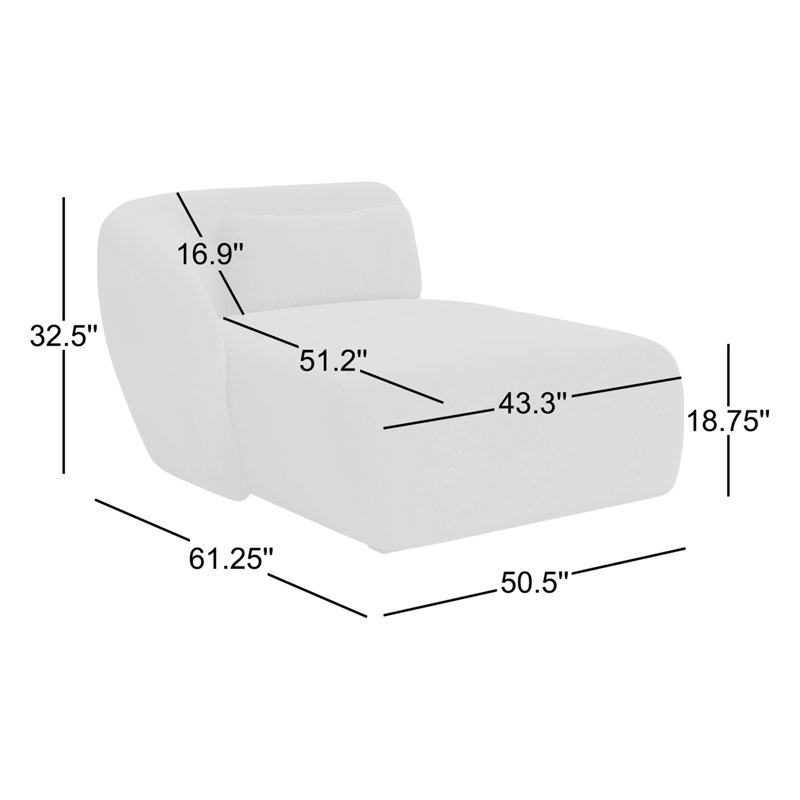 Anson Upholstered Left Arm Chaise, Chestnut Brown