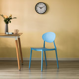 Modern Plastic Outdoor Dining Chair with Open Oval Back Design