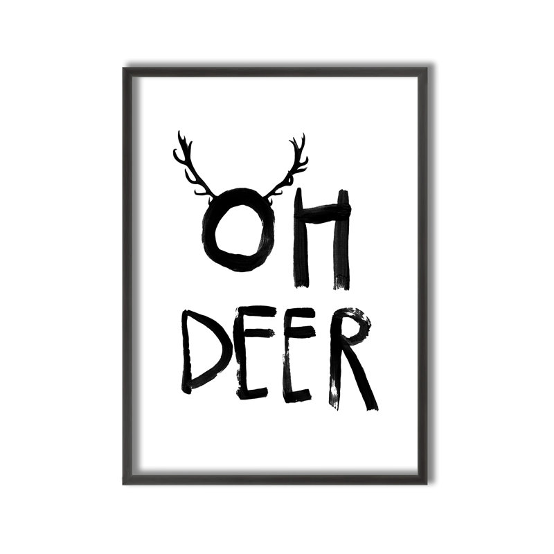 Pop Art & Retro Oh Deer Framed Art, 16" H x 24" W x 1" D
