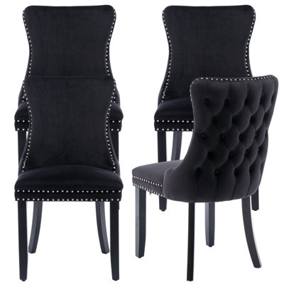 Seita Tufted Velvet Upholstered Wingback Parsons Chair