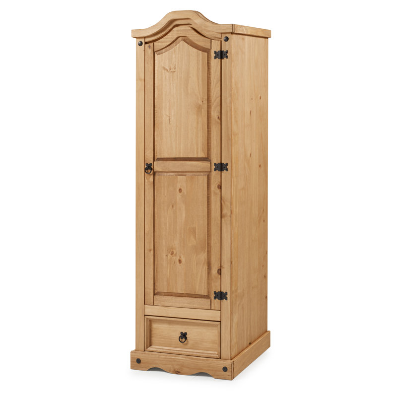 Bridewell 1 Door Solid Wood Wardrobe, Antique Wax