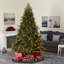 Green Lighted Artificial Fir Christmas Tree-401068786