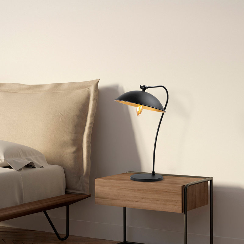 Lampe de table en métal Emlyn, Noir