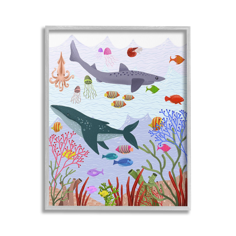 Underwater Sea Animals Canvas Wall Art by Regina Moore, 30" H x 24" W