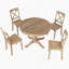 Ensemble de table de salle à manger de style campagnard pour 4 personnes, table ronde avec 4 chaises de cuisine confortables, idéale pour les réunions de famille et pour économiser de l'espace-413042675